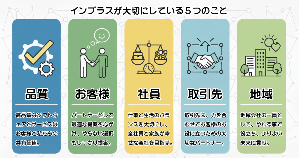 インプラスが大切にする5つのこと
